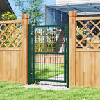 Gartentor aus Stahl Gartent¨¹r mit Griff, Schloss 3 Schl¨¹ssel abschlie?bar Zauntor 97x170cm Gr¨¹n