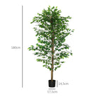 K¨¹nstlicher Ficus-Baum, realistisch, pflegeleicht, inkl. Topf, 180 cm hoch, Gr¨¹n