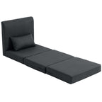2-in-1 Schlafsessel Klappbares Sofa-Bett mit Leinenstruktur, Gepolstertes Gästebett Klappstuhl, Dunkelgrau