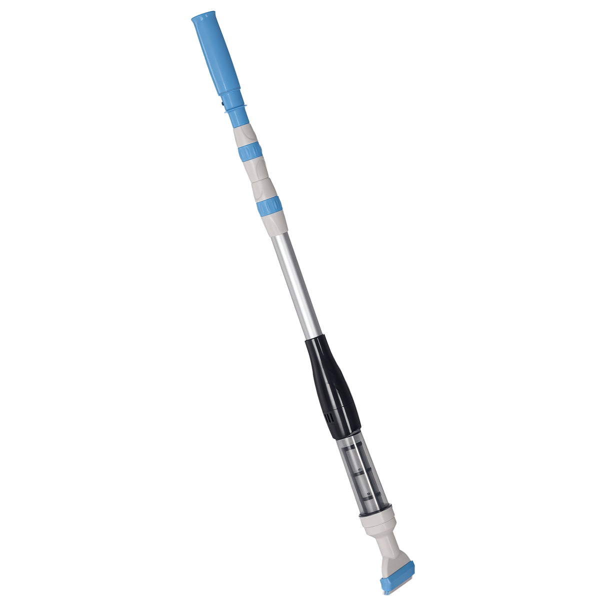 Poolsauger, kabbellos, 80 Min. Betrieb, geringes Gewicht: 800g, 19L Wasser/Minute, Aluminium, Ф6 x 106-162 cm