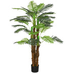 K¨¹nstliche Palme, 1,6 m, realistische Zweige, Dekorationspflanze, Kunststoff, mit Topf, Braun+Gr¨¹n