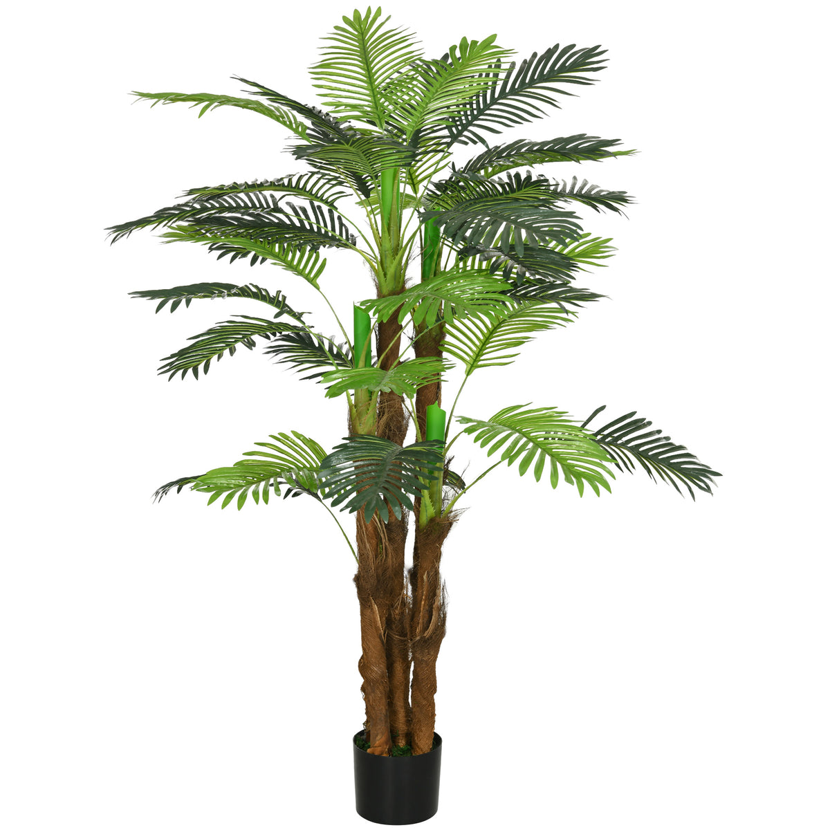 K¨¹nstliche Palme, 1,6 m, realistische Zweige, Dekorationspflanze, Kunststoff, mit Topf, Braun+Gr¨¹n
