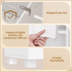 Badezimmerschrank Schmaler Badschrank mit verstellbaren Einlegeböden, 30 x 30 x 170 cm, Weiß