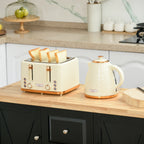 2-in-1 Toaster- und Wasserkocher-Set, 7 Br?unungsstufen, Auftau- und Aufw?rmfunktion, Beige