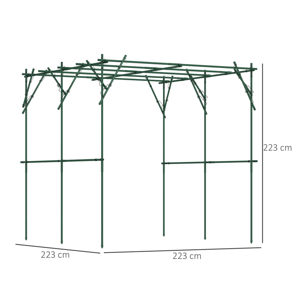 Rankgitter aus Stahl zum Stecken rostfrei Rankhilfe f¨¹r Kletterpflanzen Spalier 223 x 223 x 223 cm Rosenbogen Gr¨¹n