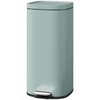 30L Kitchen Bin, Compact Pedal Bin with Soft-Close and Stay-Open Lid, Removable Bucket for Kitchen, Home, Office, Green