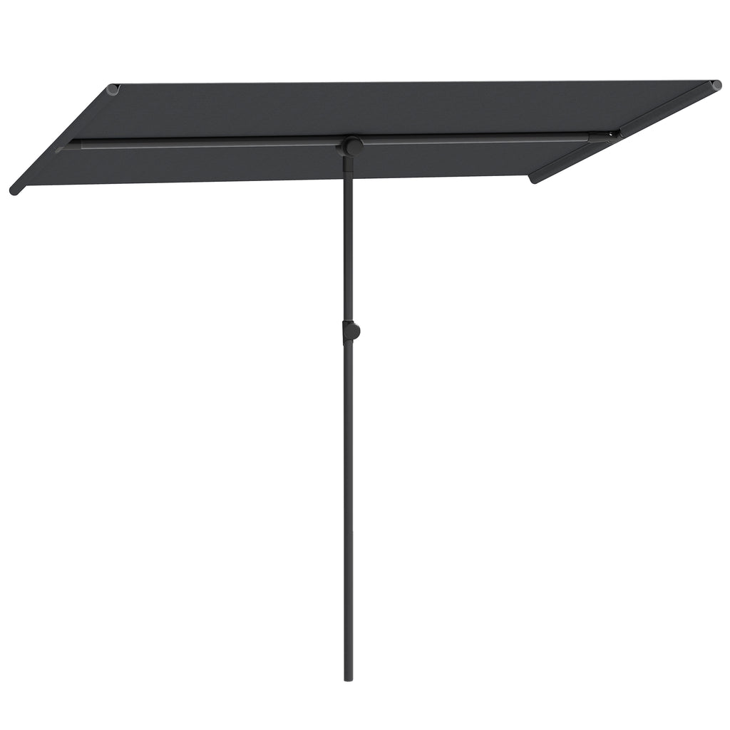Sonnenschirm 180 Grad drehbar H?henverstellbar Gartenschirm mit Aluminium-Mast 150x205cm Dunkelgrau