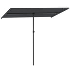 Sonnenschirm 180 Grad drehbar H?henverstellbar Gartenschirm mit Aluminium-Mast 150x205cm Dunkelgrau
