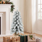 Künstlicher Weihnachtsbaum, 90 cm (3 ft), schlanker Pencil-Baum mit 107 Zweigspitzen, Jutebasis, Weiß