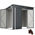 7.5 x 4.3ft Metal Garden Storage Shed, Waterproof Outdoor Shed with Triple Lockable Door, Gloves, Vents, Dark Grey