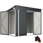 7.5 x 4.3ft Metal Garden Storage Shed, Waterproof Outdoor Shed with Triple Lockable Door, Gloves, Vents, Dark Grey