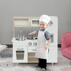 Kinderküche Spielküche mit Ofen Spüle Kühlschrank Puppenküche Spielset Spielzeugküche Geschenk für Kinder Spielzeug für Mädchen Jungen ab 3 Jahren Weiß