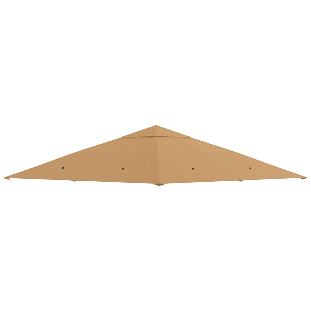 3 x 3 m Gazebo Canopy Replacement Cover, Garden Gazebo Roof Replacement with Drain Holes, TOP COVER ONLY, Beige