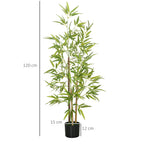 Bambus-Kunstbaum 2er-Set, 3 St?mme, pflegeleicht, 120 cm, Zementtopf, Gr¨¹n