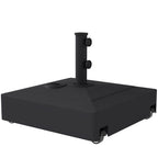 Sonnenschirmständer mit Rädern, Befüllbar mit 61 kg Sand/40 kg Wasser, Für Schirmstangen mit Ø35, 38, 48 mm, Schwarz