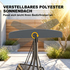 Hollywoodschaukel Rattan 2-Sitzer Gartenschaukel mit Verstellbarem Sonnendach weichem Kissen A-Rahmen Dunkelgrau