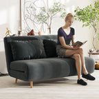 Schlafsofa, Gästebett, 3-fach verstellbare Rückenlehne, Kordoptik, bis 120 kg, 141 x 90 x 81 cm, Dunkelgrau