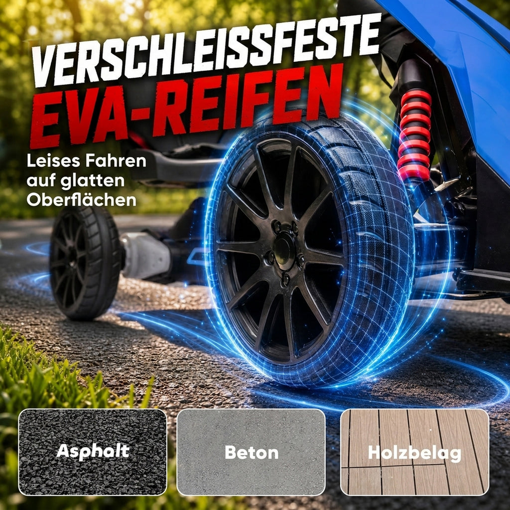 Kinder Elektro Gokart 12 V 3-5km/h Go Kart für 3-8 Jahre, Blau