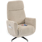 2 Motoren Relaxsessel Elektrisch Verstellbar Drehbar Creme