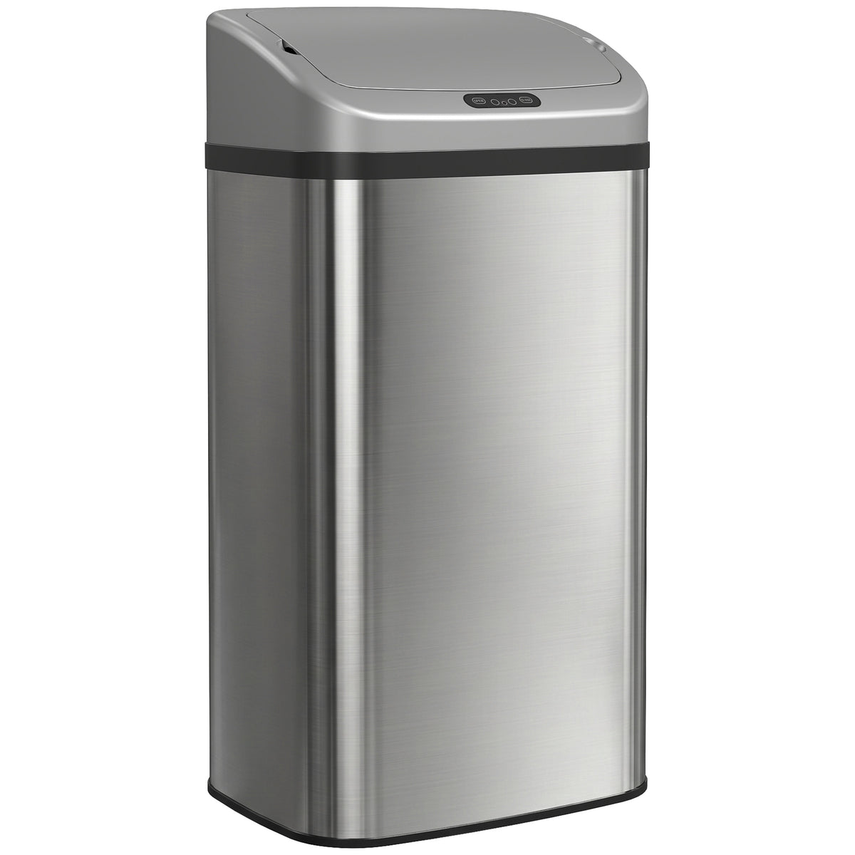 48L Stainless Steel Sensor Bin - Silver-Tone