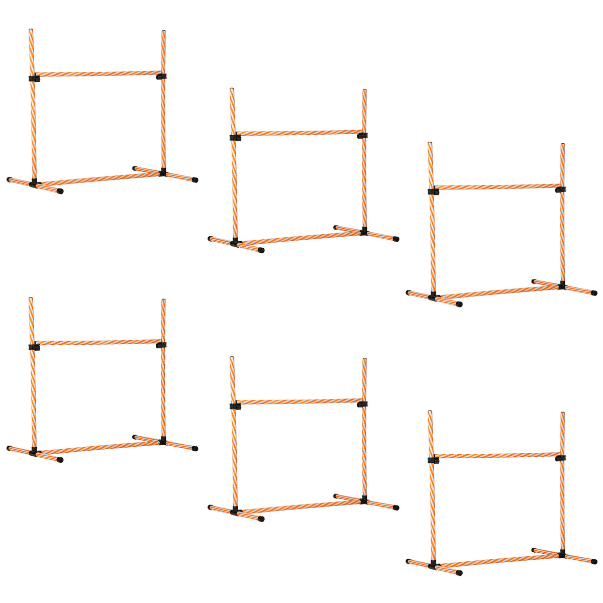  Agility Set Hunde, 6tlg. Agility-Ausrüstungs-Set mit Flechtstangen, Pfeife, Hundetraining Zubehör mit Tragetasche, für Park, Garten, Orange