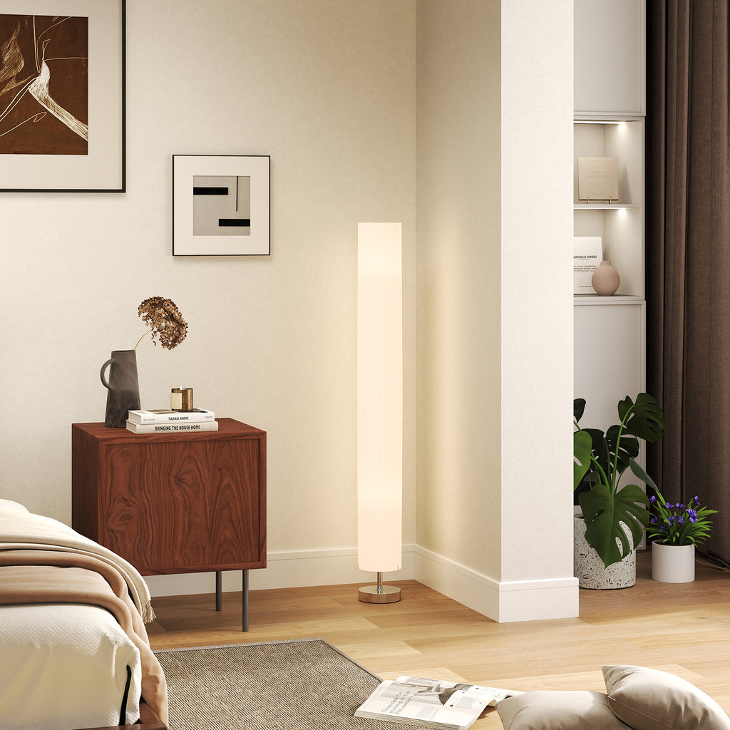 Stehlampe Wohnzimmer mit Schirm aus Polyester, 2 x E27 Fassung für Schlafzimmer 14 x 14 x 120 cm