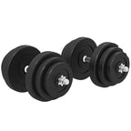 Kurzhantel-Set 40 kg, 2 Metallgriffe, 12 Hantelscheiben, bodenschonend, schwarz