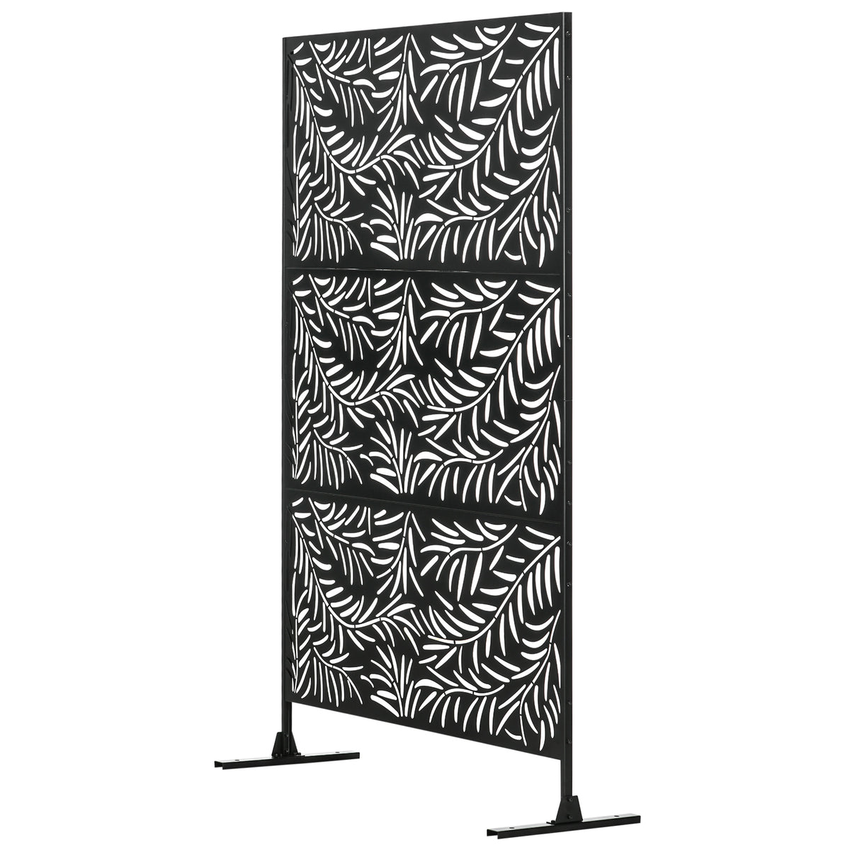 Sichtschutzwand, wetterbeständig, Stahl, 122 cm x 45 cm x 198 cm, Schwarz