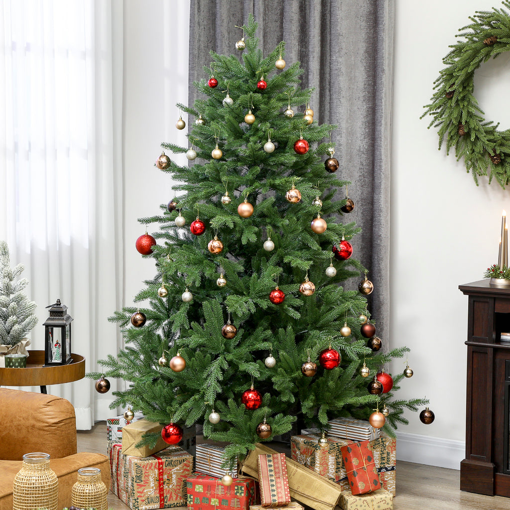 Künstlicher Weihnachtsbaum, realistisches Aussehen, klappbare Zweige, Holzsockel