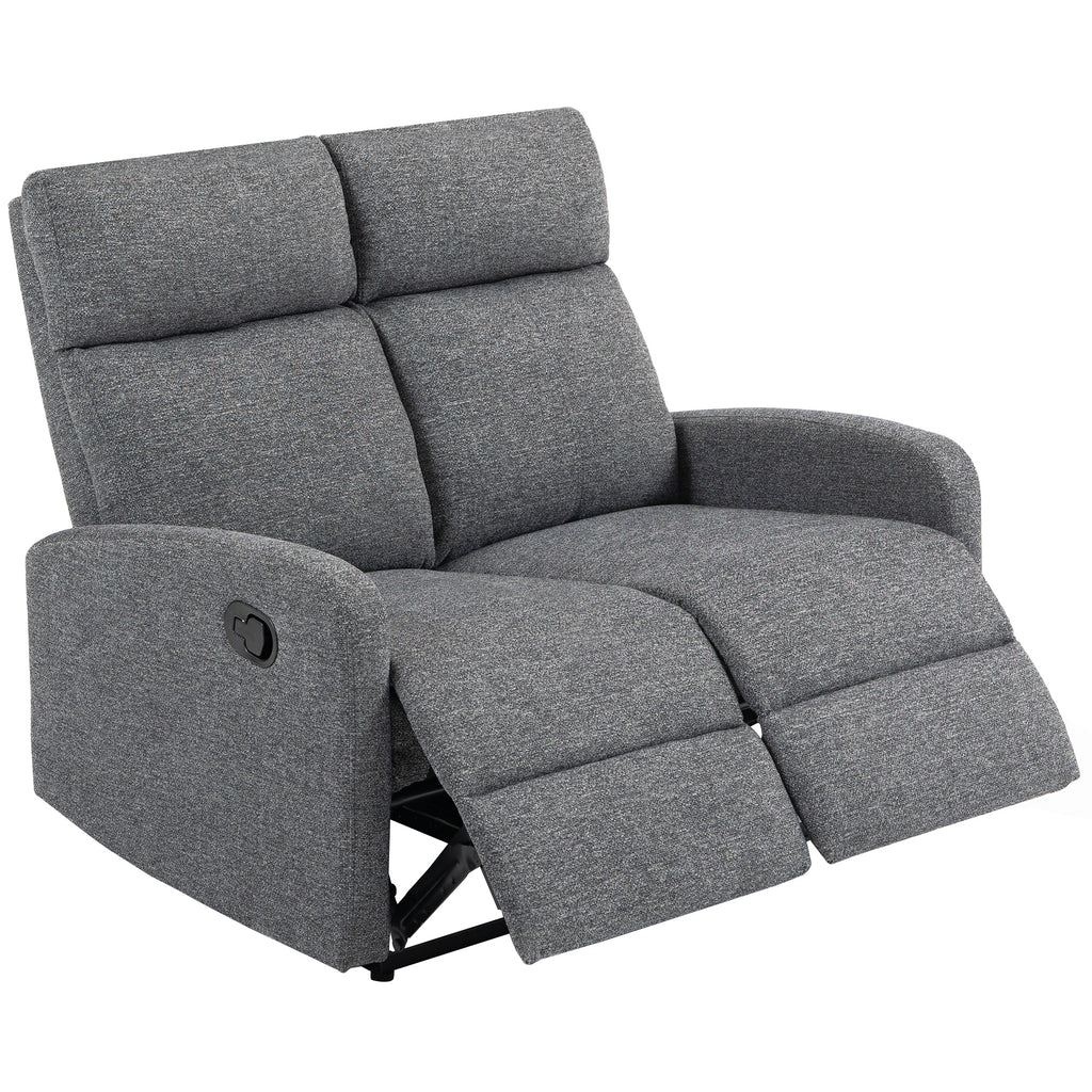 2-Sitzer-Sofa, individuell verstellbare R¨¹ckenlehnen, Fu?st¨¹tze, Stoffbezug, Stahl, Grau