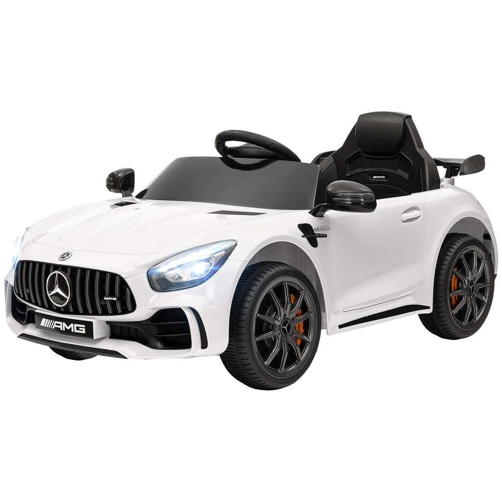 Elektro-Kinderauto, Mercedes, 3-5 km/h, Fernbedienung, Licht & Musik, Weiß