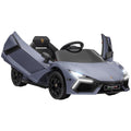 Elektroauto f¨¹r Kinder von 3-5 Jahren, sanfter Antrieb, fernsteuerbar, mit Hupe, Kunststoff und Metall, Grau