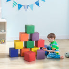 12 TLG. Schaumstoff Bausteine Kinder Softbausteine Riesenbausteine Bauspielzeug für 1-3 Jahre alt Kinder Bausteinset Rot+Gelb
