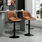 Barhocker 2er-Set im Retrodesign, mit Fußstütze, höhenverstellbar, 43 cm x49,5 cm x 111 cm