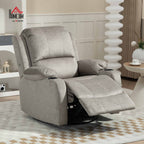 Relaxsessel mit Fu?st¨¹tze und Liegefunktion, inkl. Getr?nkehalter, bis 150 kg, Braun