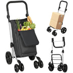 Einkaufstrolley Klappbar mit Kühlfach, 6 Rädern, 46L, Dunkelgrau