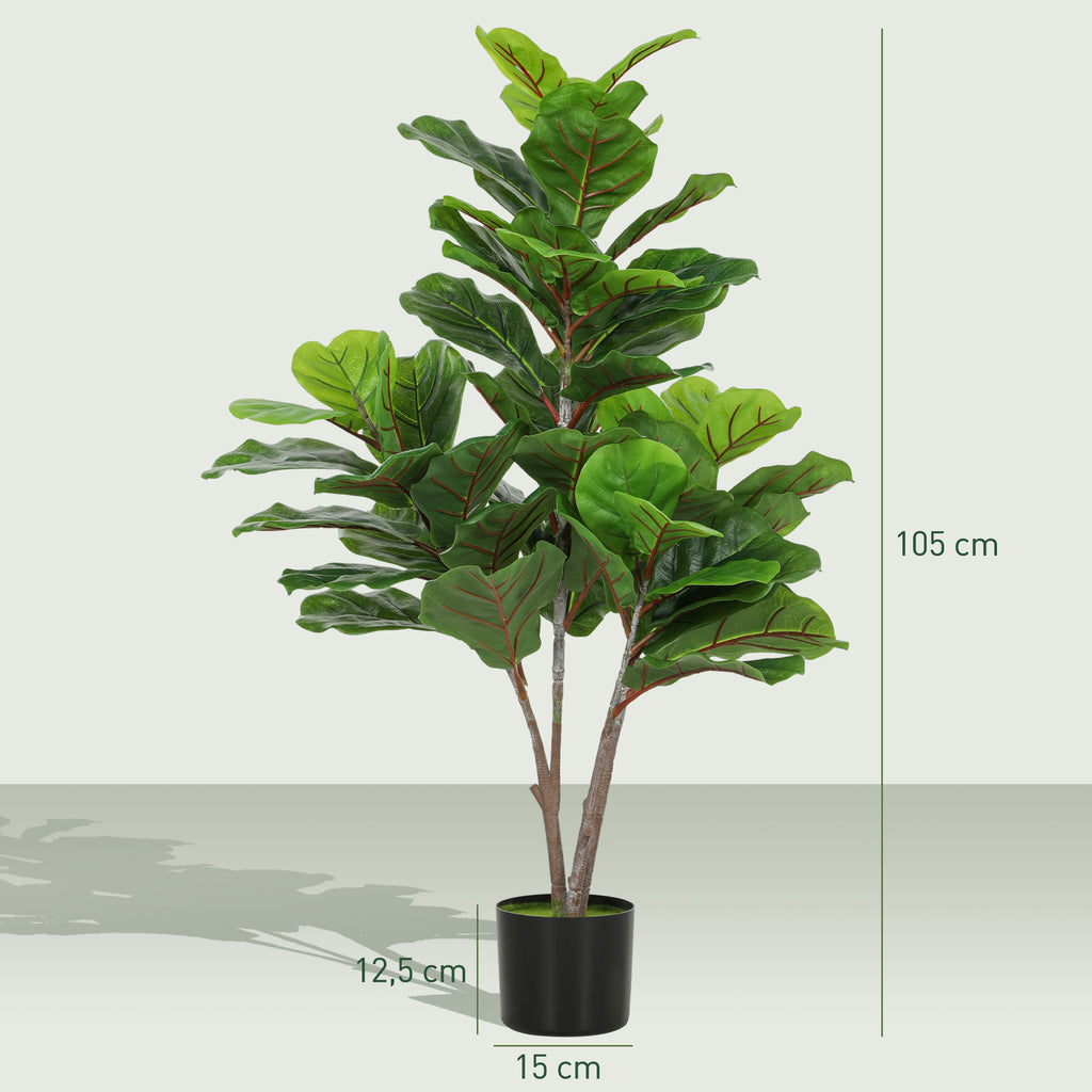 K¨¹nstliche Geigen-Feigenbaum 110cm Kunstpflanze, Plastik K¨¹nstliche Pflanzen im Topf, Dekoration Geschenk