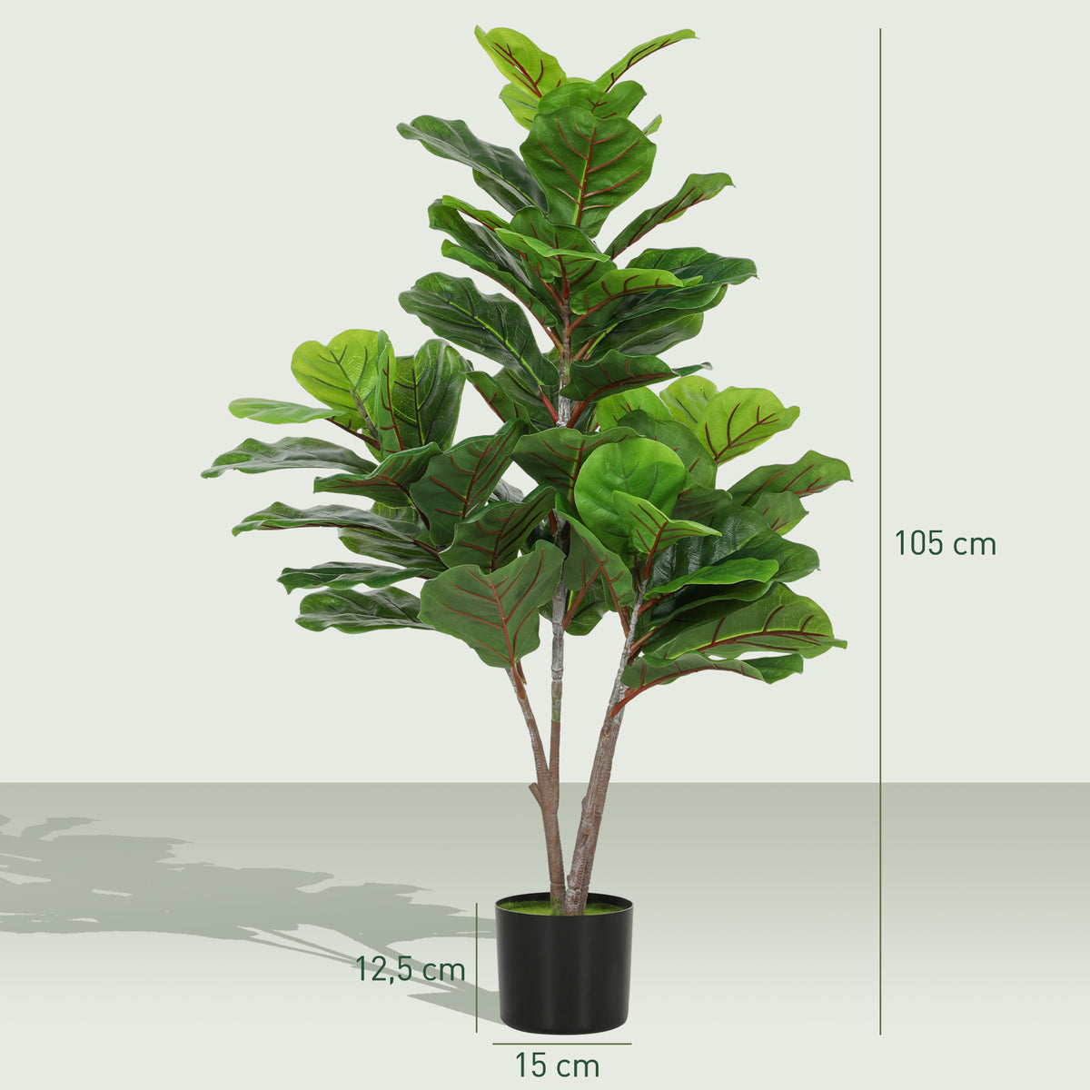 K¨¹nstliche Geigen-Feigenbaum 110cm Kunstpflanze, Plastik K¨¹nstliche Pflanzen im Topf, Dekoration Geschenk