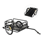 Bike Cargo Trailer in Steel Frame Extra Bicycle Storage Carrier with Hitch-Black