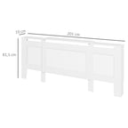 Heizk?rperverkleidung, Lamellendesign, verstellbare L?nge 125-201 cm, MDF, Wei?