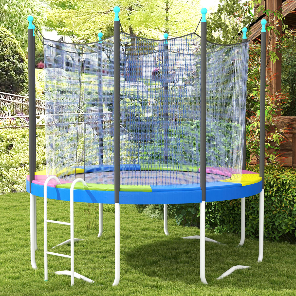 Ersatz-Randabdeckung für Trampoline, wasserfest, reißfest, Ø244 cm, bunt