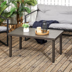 Gartentisch, Beistelltisch, Stahlrahmen, braun, 91 x 51 x 46 cm