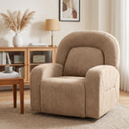 Relaxsessel, 360° Drehbarer Liegesessel mit Wolkenweichem Samtstoff, Breitem Sitz, für Wohnzimmer, Khaki