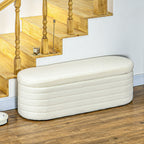 Bettbank, Stauraum, Teddy-Fleece, 116x41x40,5cm, Cremewei?