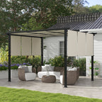 Markise Sonnenschutz. Pergola, wetterbeständig, inkl. Befestigungsmaterial, 3 x 3,5 m, Beige