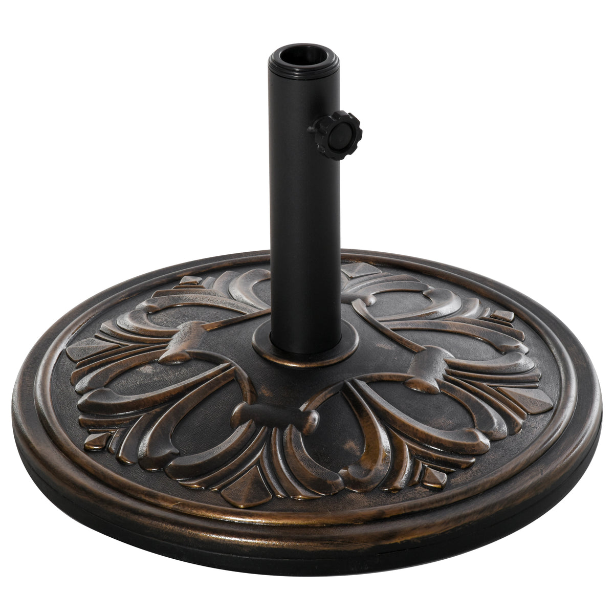 13kg Round Umbrella Base Outdoor Parasol Base Weight Stand Holder for Outdoor Garden Bronze Tone