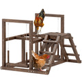 H¨¹hnergestell, Sitzstangen, Rampen, Schaukeln, f¨¹r 2-3 H¨¹hner, Holz, Braun