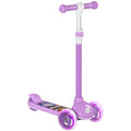 Kids 3 Wheel Scooter for 2-6 Years Old w/ Adjustable Height, LED Light, TPE Handlebar, Purple