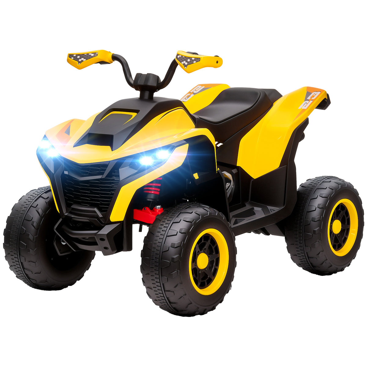 Elektroquad f¨¹r Kinder, 3-6 km/h, LED-Scheinwerfer, Musik, USB, f¨¹r 3-8 Jahre, Gelb
