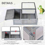 Tortoise House, Small Reptile Wooden House, with Mesh Roofs, Side Panels, for Turtles, Lizards, Geckos and Snakes